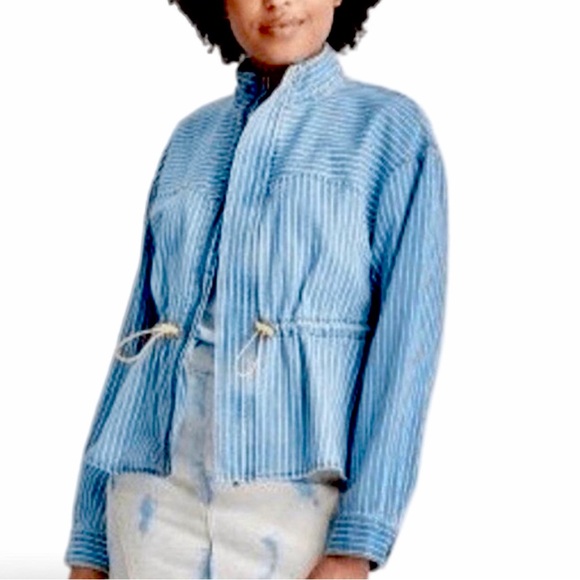 Future Collective | Striped Denim Drawstring Jacket - Picture 14 of 15